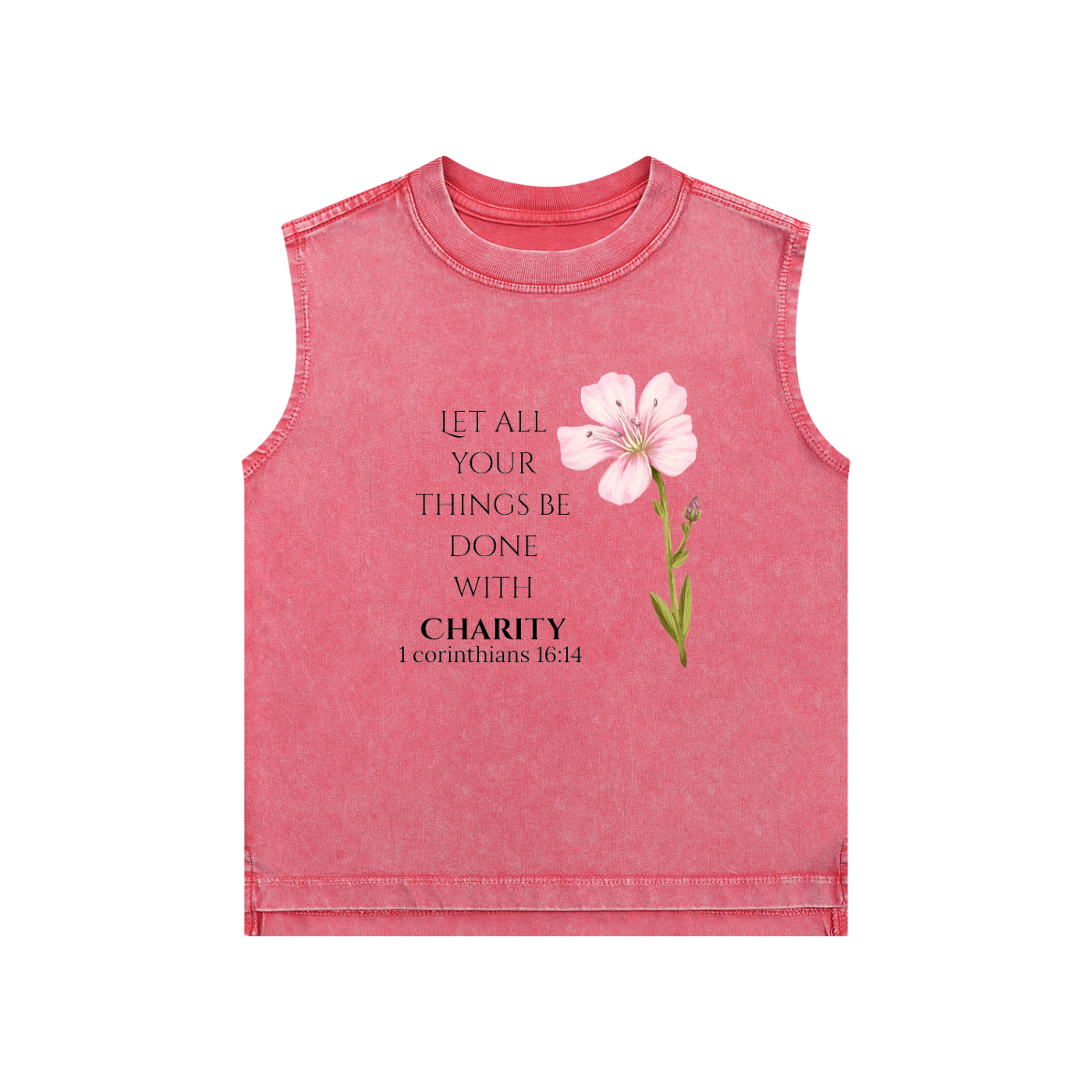 Girls' Charity Tank Top (Black Letters)