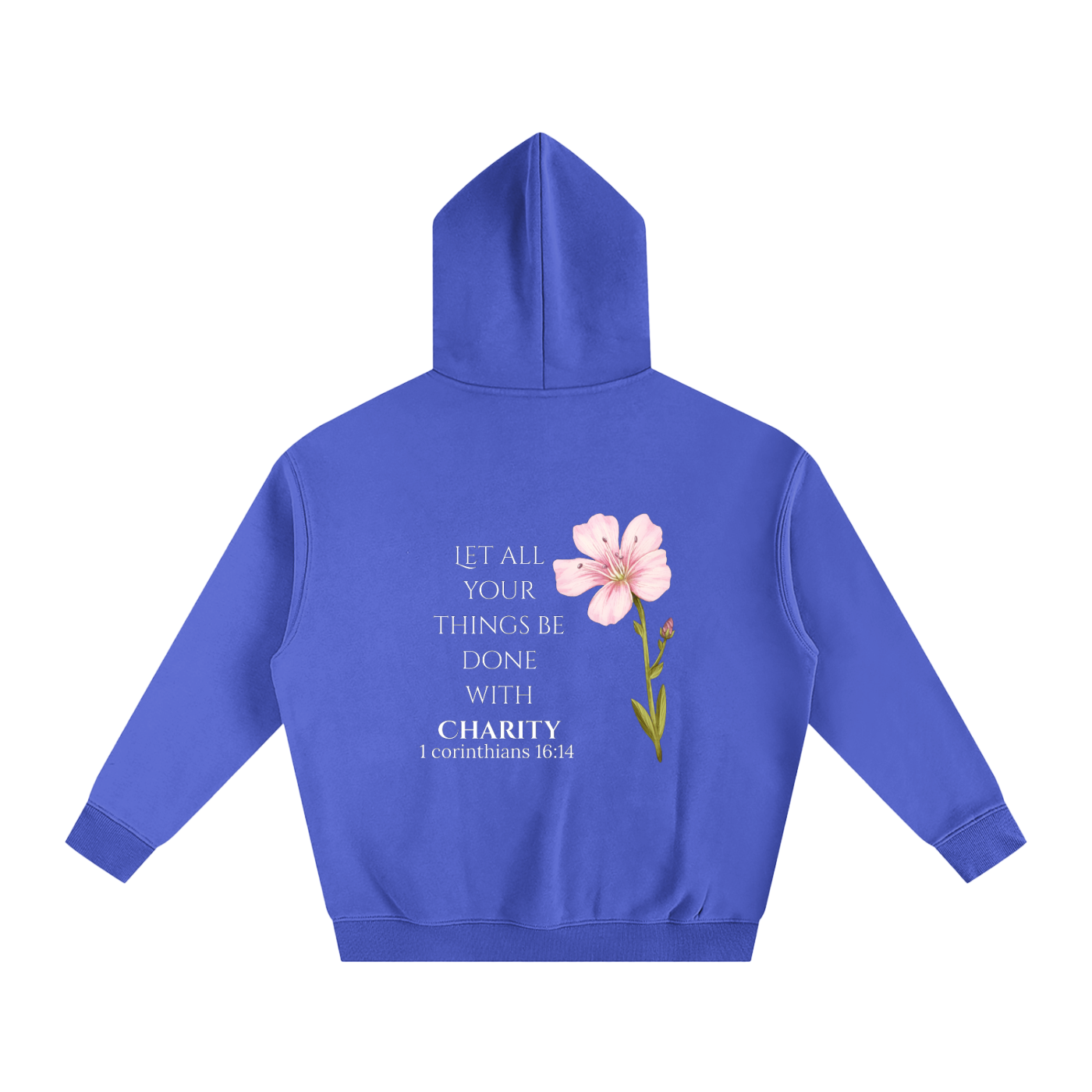 Women's Oversize Fleeced Charity Hoodie (White Letters)