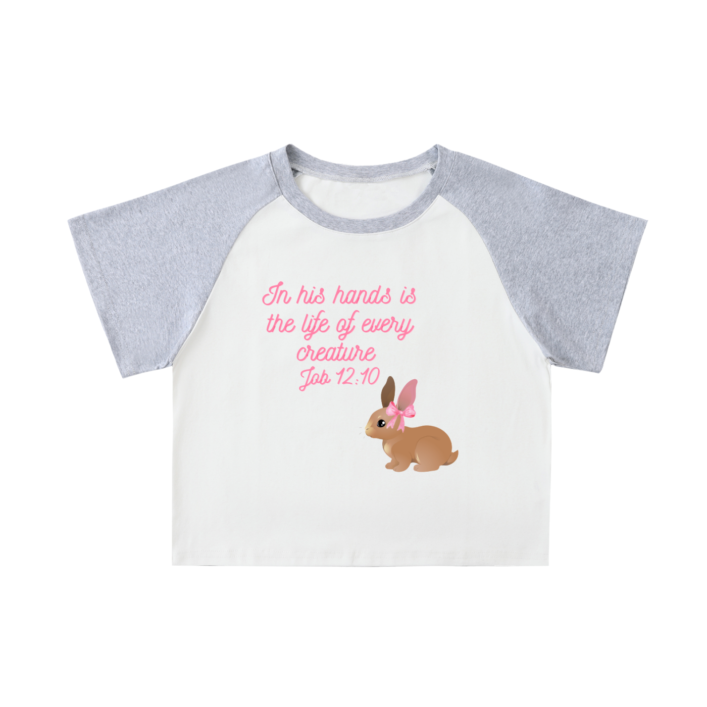 Bunny Raglan Sleeve Crop Top