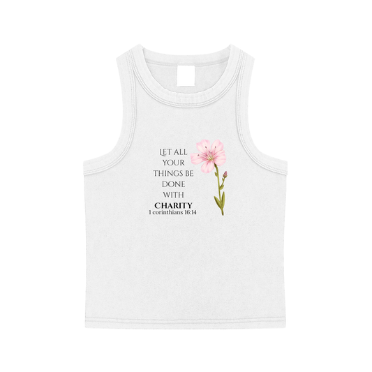 Women's Charity Tank Top (Black Letters)