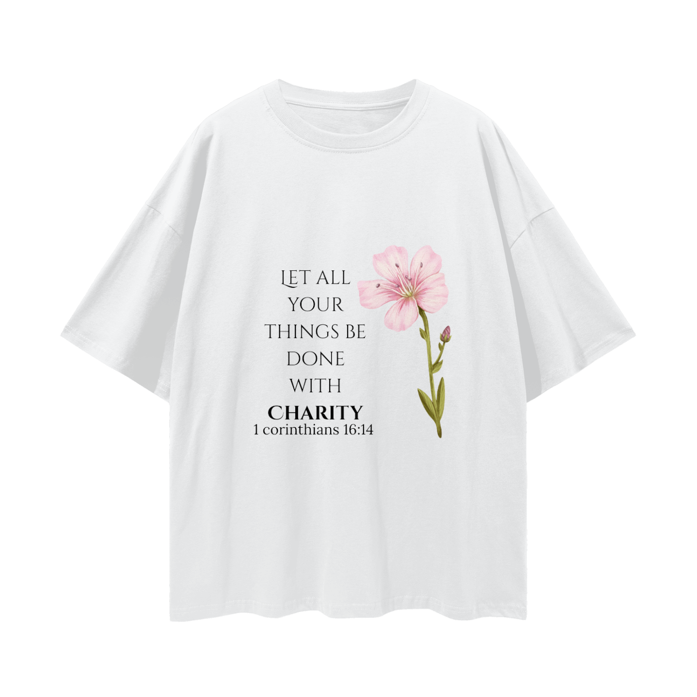 Women's Oversize Charity Tee (Black Letters)