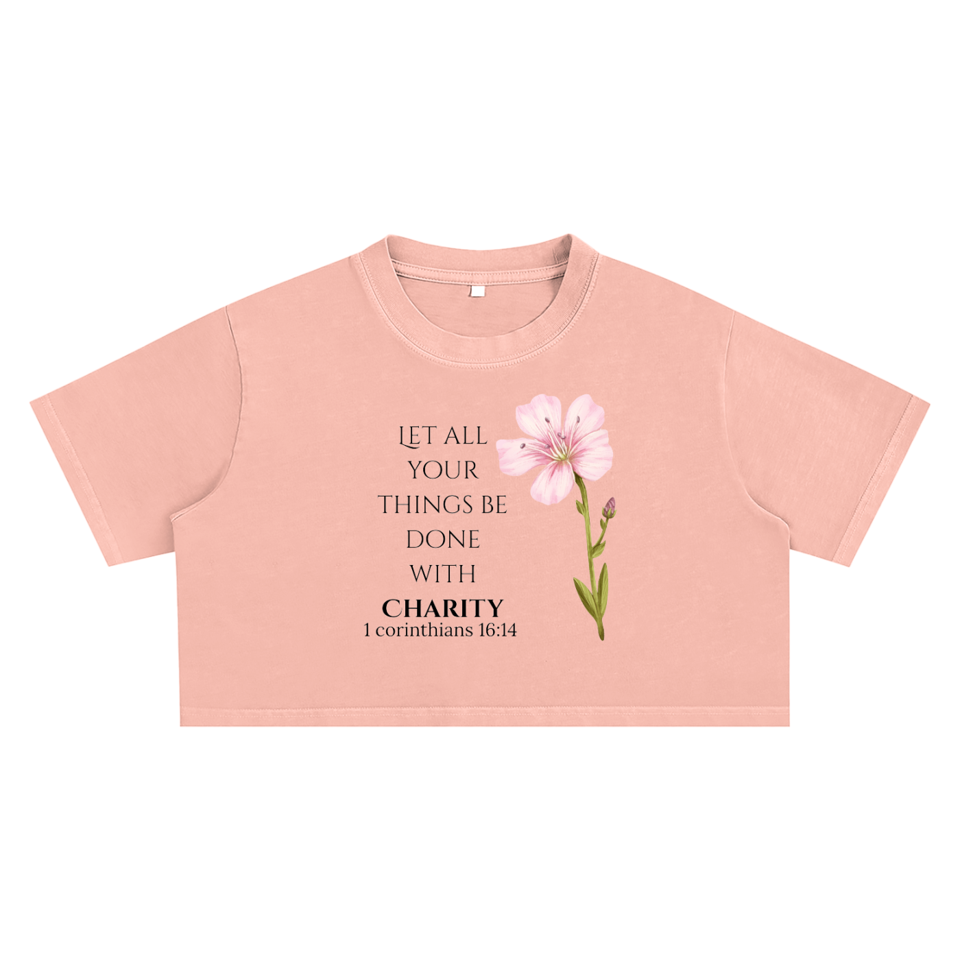 Women's Charity Crop Top (Black Letters)