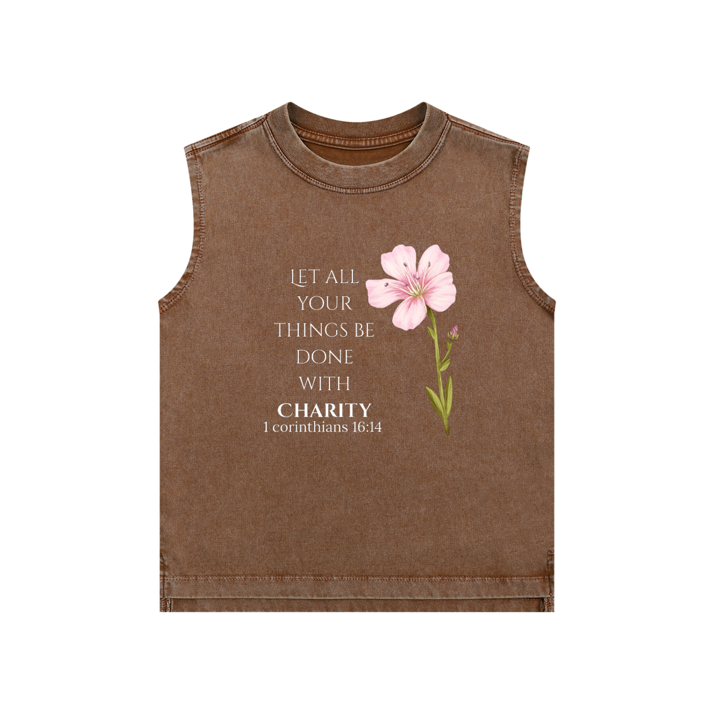 Girls' Charity Tank Top (White Letters)