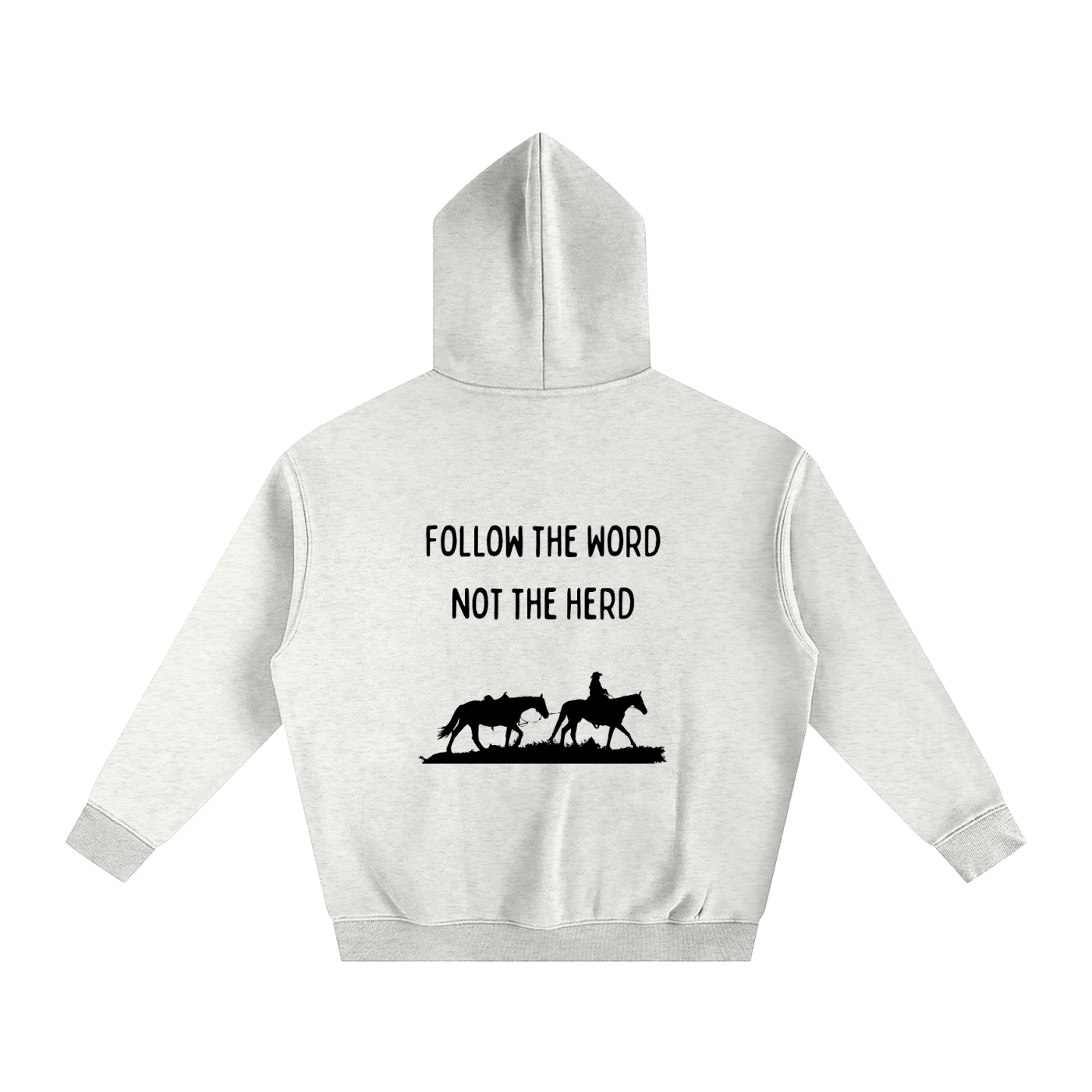 Unisex Oversize Follow the Word Hoodie (Black Letters)