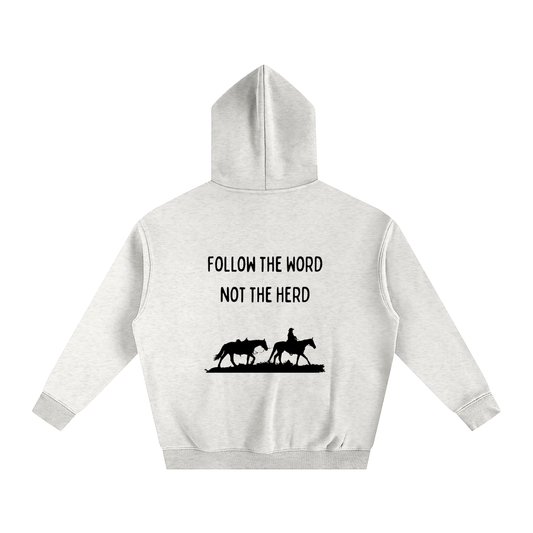 Unisex Oversize Follow the Word Hoodie (Black Letters)
