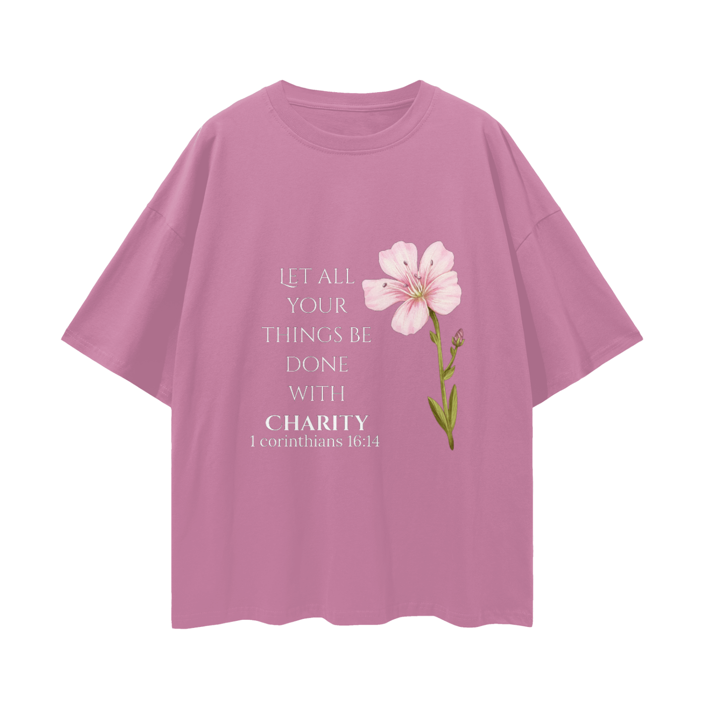 Women's Oversize Charity Tee (White Letters)