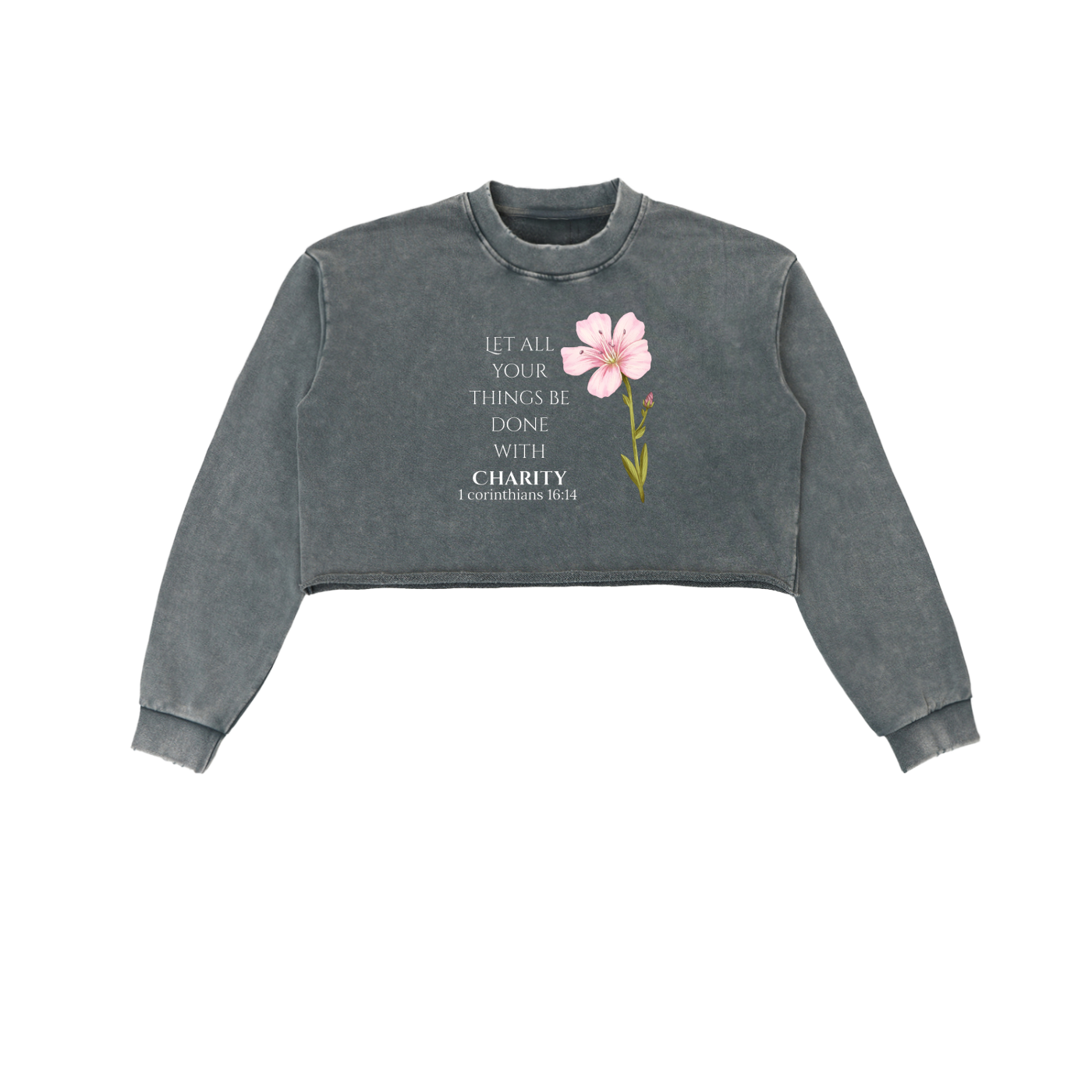 Women's Cropped Charity Sweatshirt (White Letters)