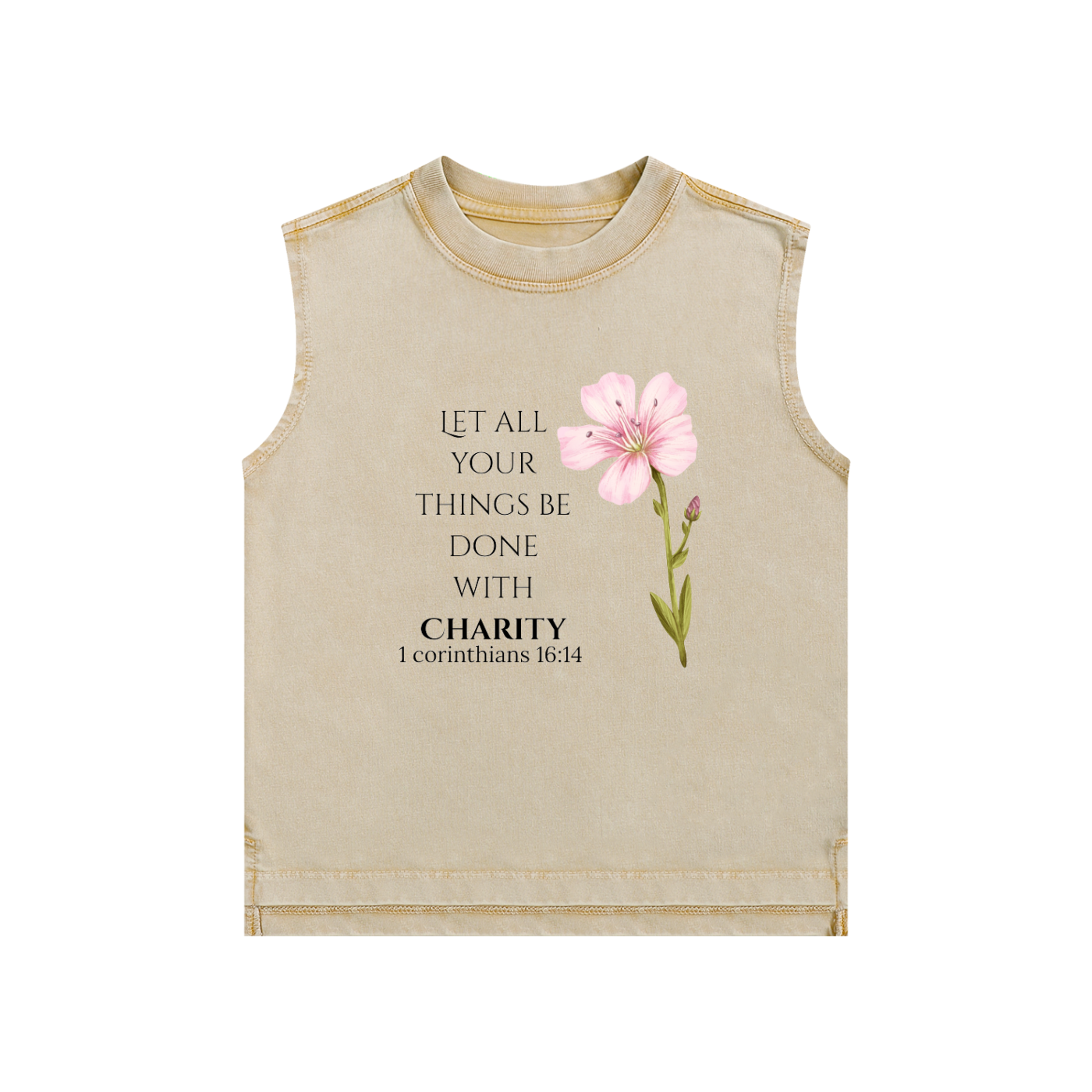 Girls' Charity Tank Top (Black Letters)