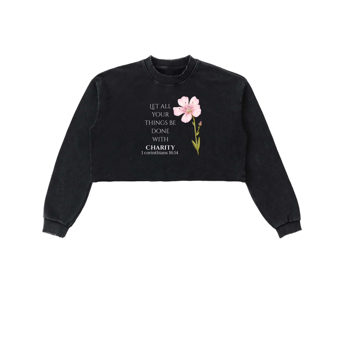Women's Cropped Charity Sweatshirt (White Letters)