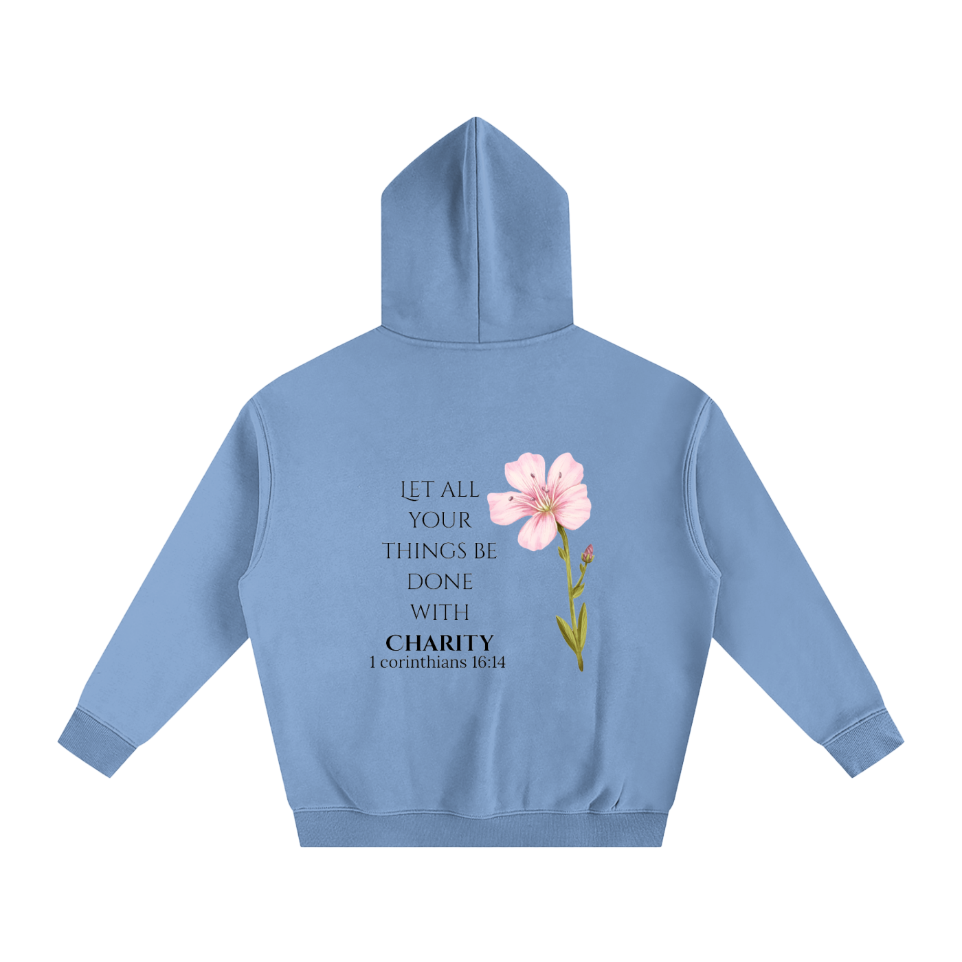 Women's Oversize Fleeced Charity Hoodie (Black Letters)