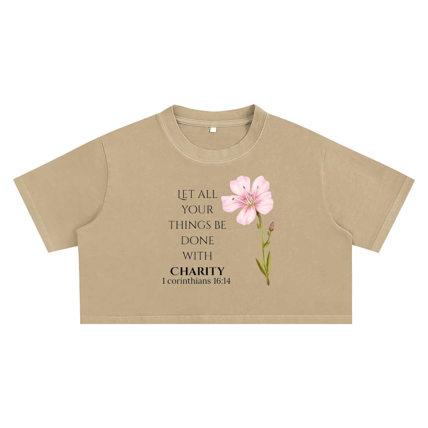 Women's Charity Crop Top (Black Letters)