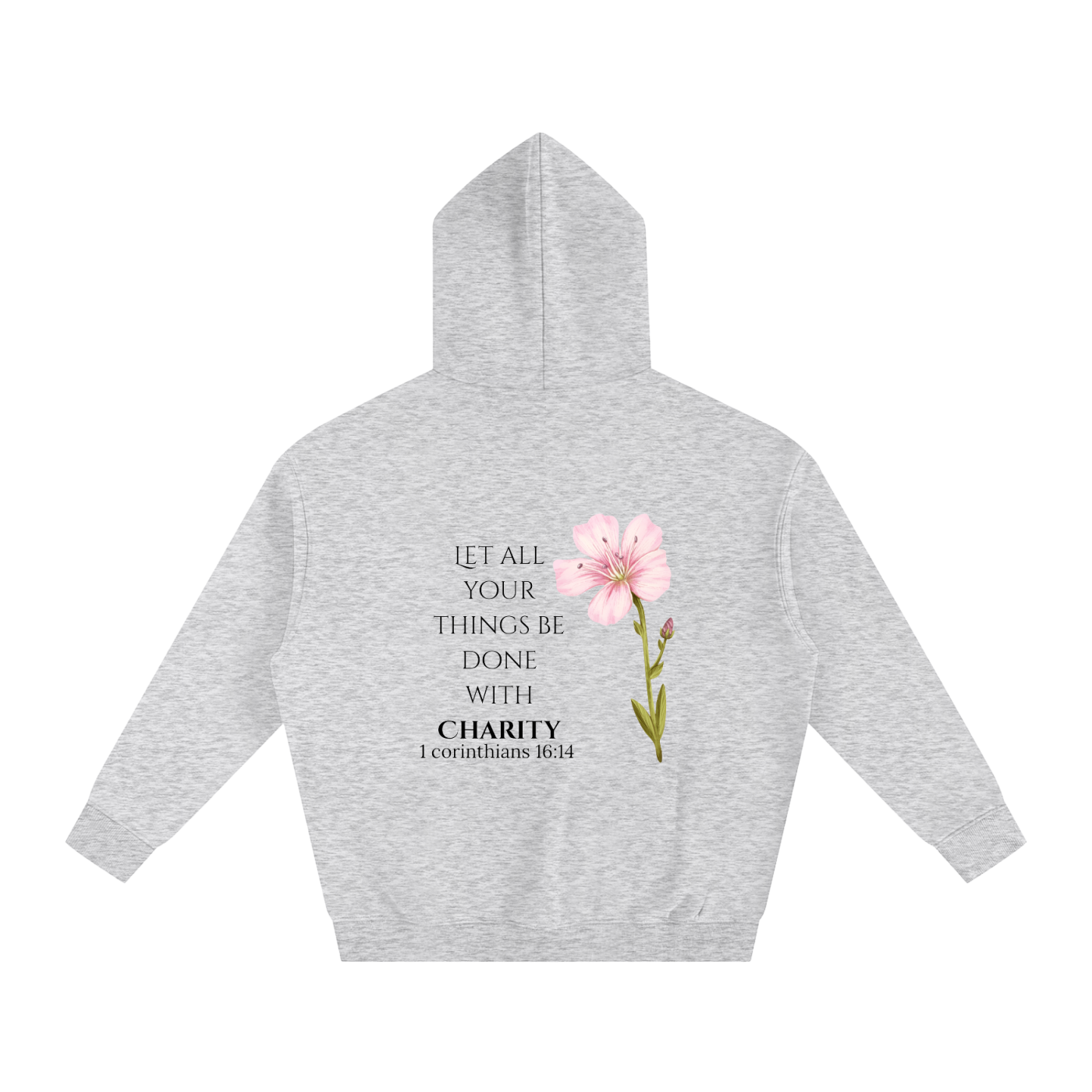 Women's Oversize Fleeced Charity Hoodie (Black Letters)