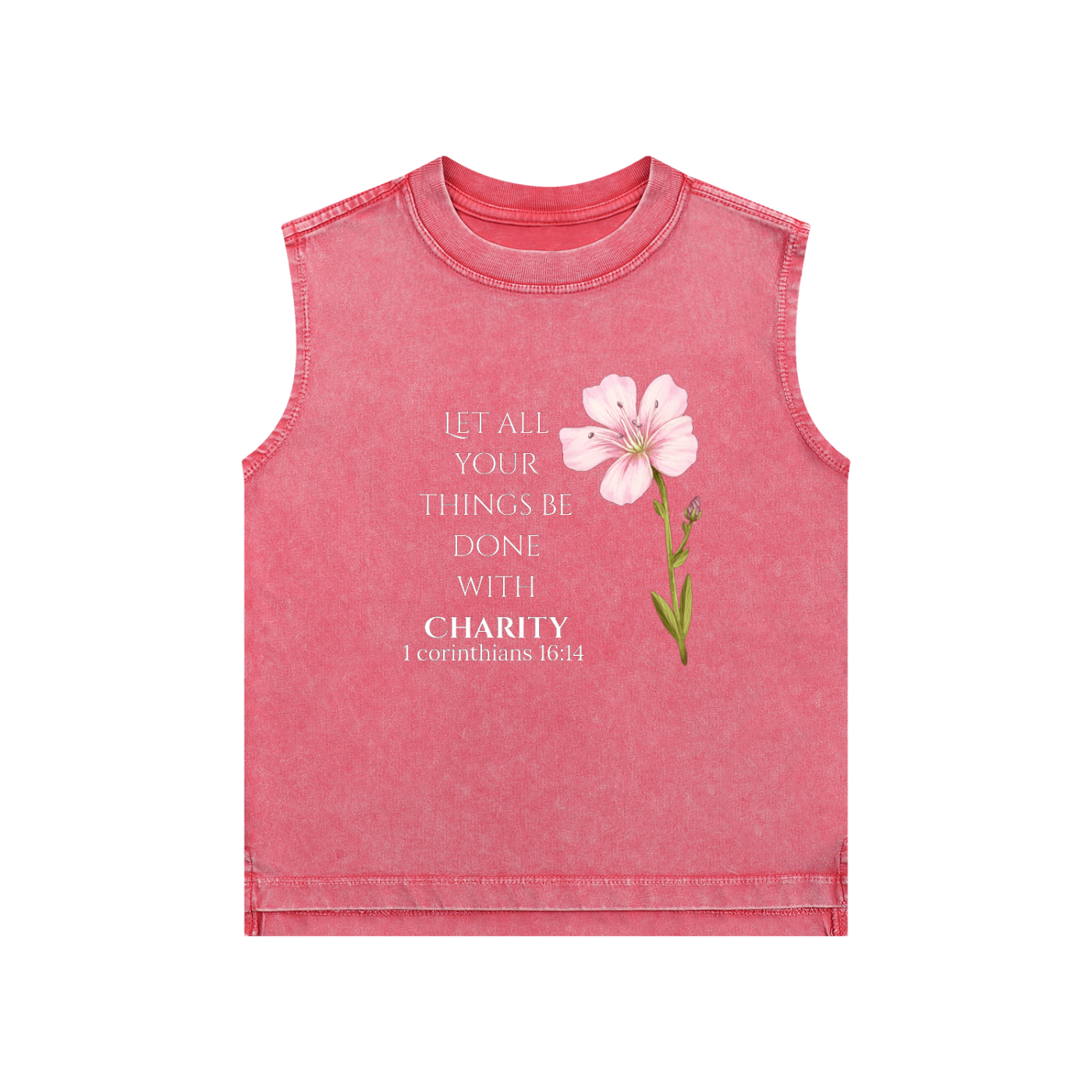 Girls' Charity Tank Top (White Letters)