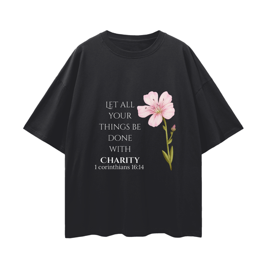 Women's Oversize Charity Tee (White Letters)