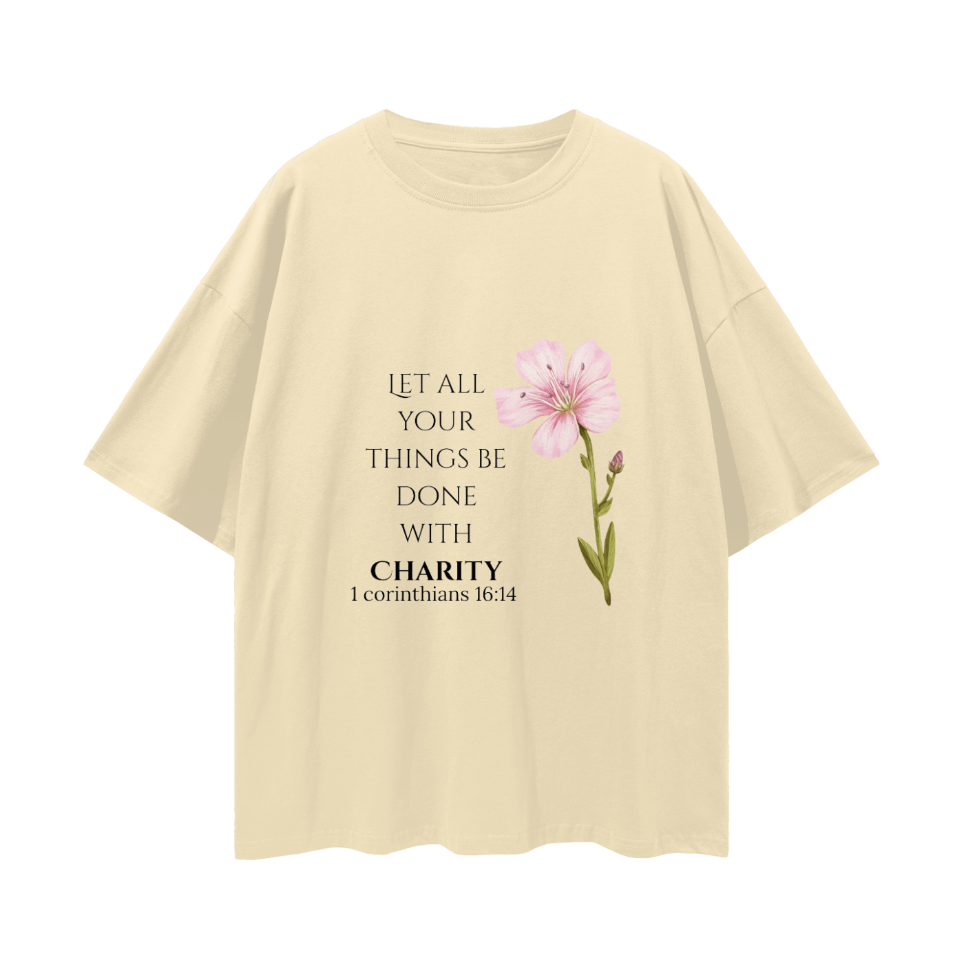 Women's Oversize Charity Tee (Black Letters)