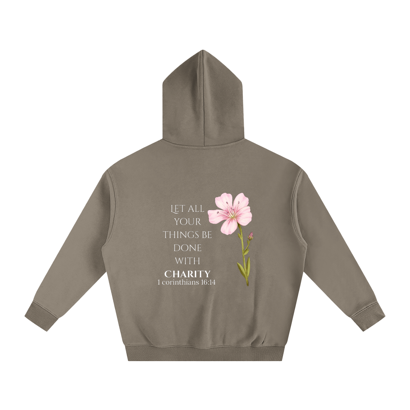 Women's Oversize Fleeced Charity Hoodie (White Letters)