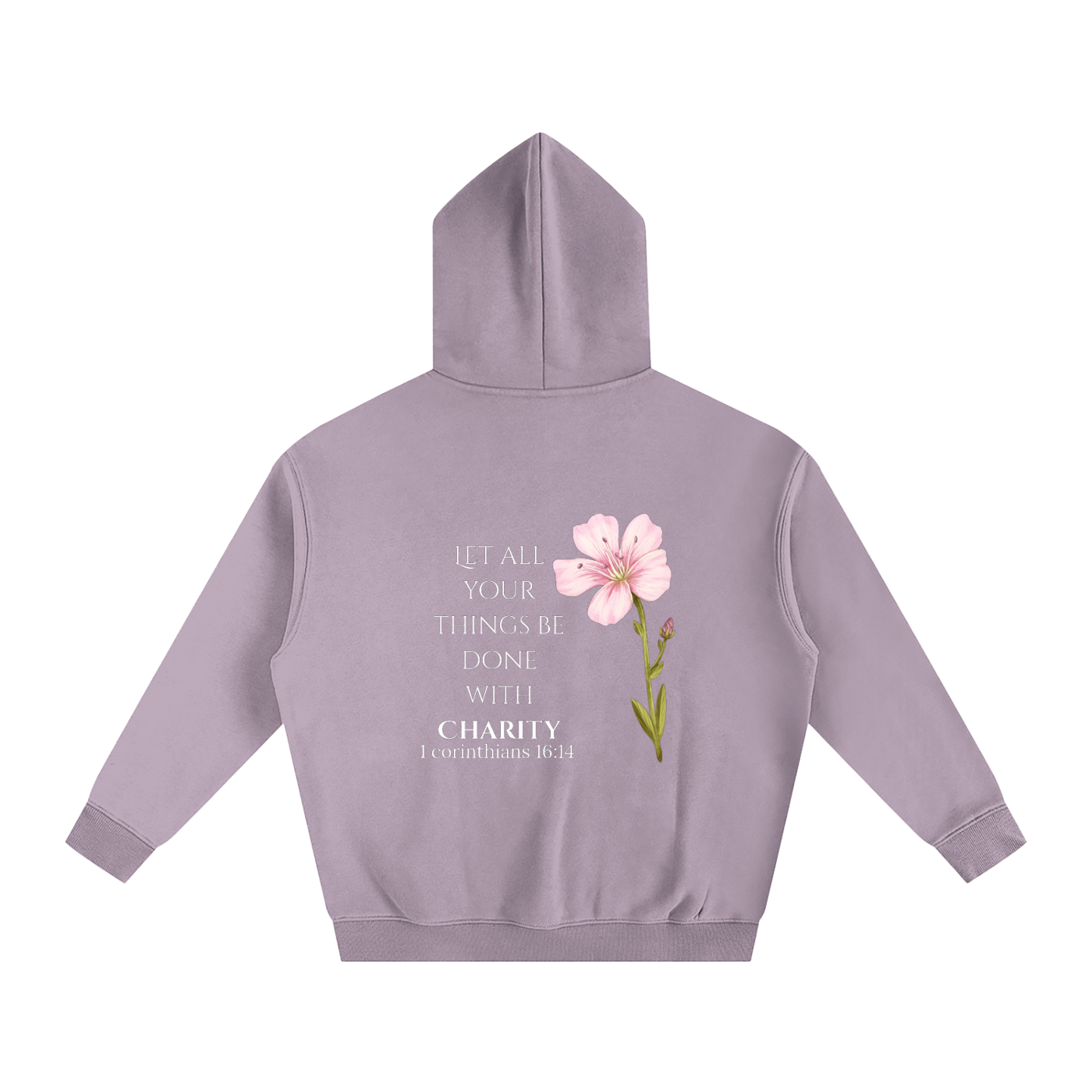 Women's Oversize Fleeced Charity Hoodie (White Letters)