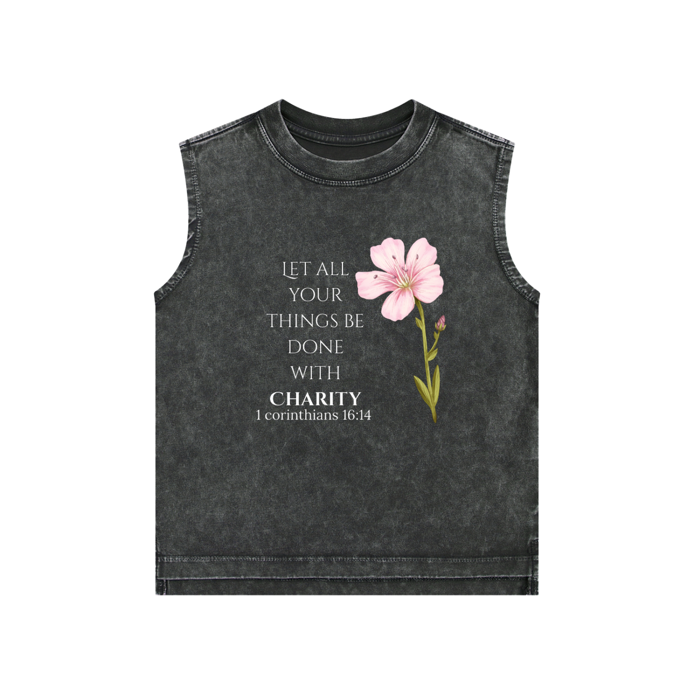 Girls' Charity Tank Top (White Letters)