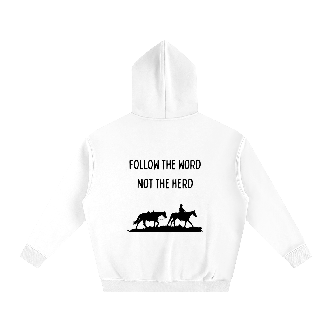 Unisex Oversize Follow the Word Hoodie (Black Letters)