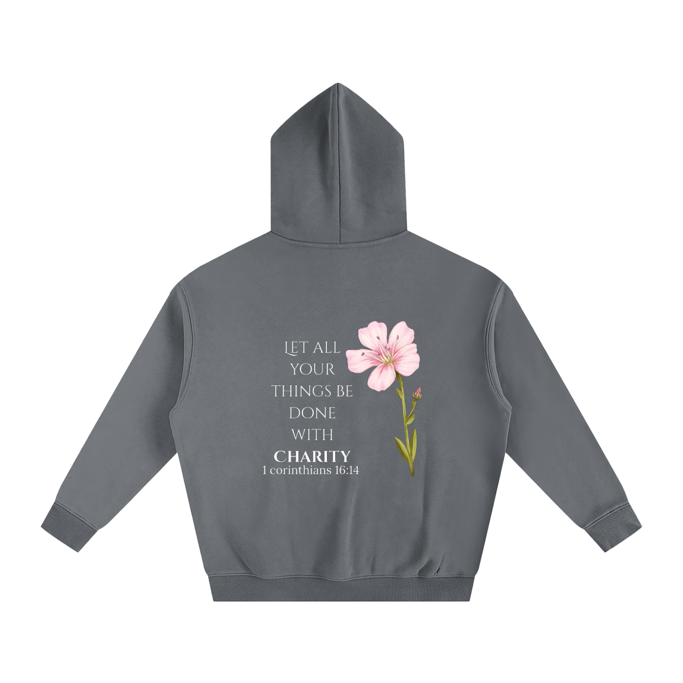 Women's Oversize Fleeced Charity Hoodie (White Letters)