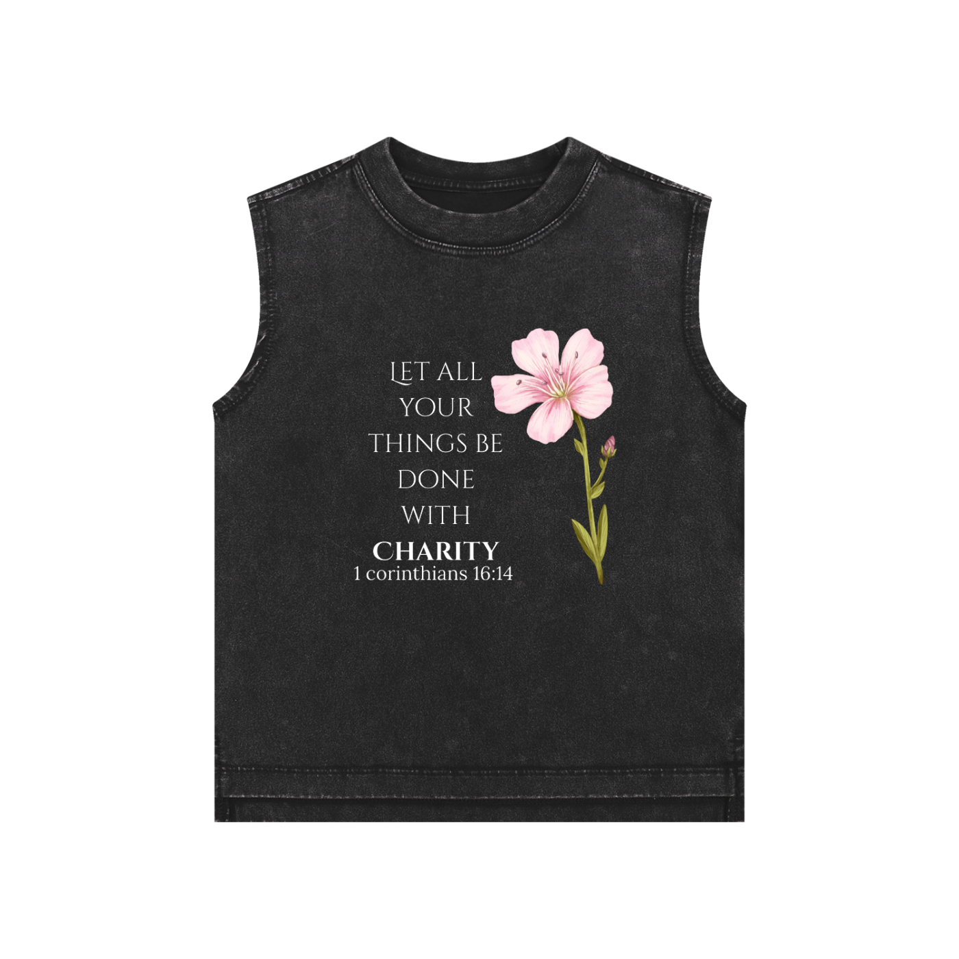 Girls' Charity Tank Top (White Letters)