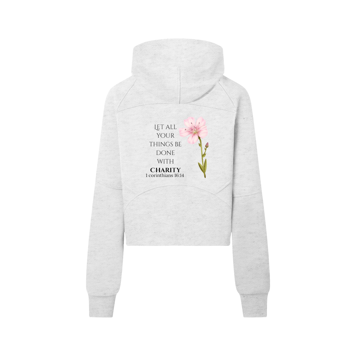 Women's Half-Zip Charity Hoodie (Black Letters)