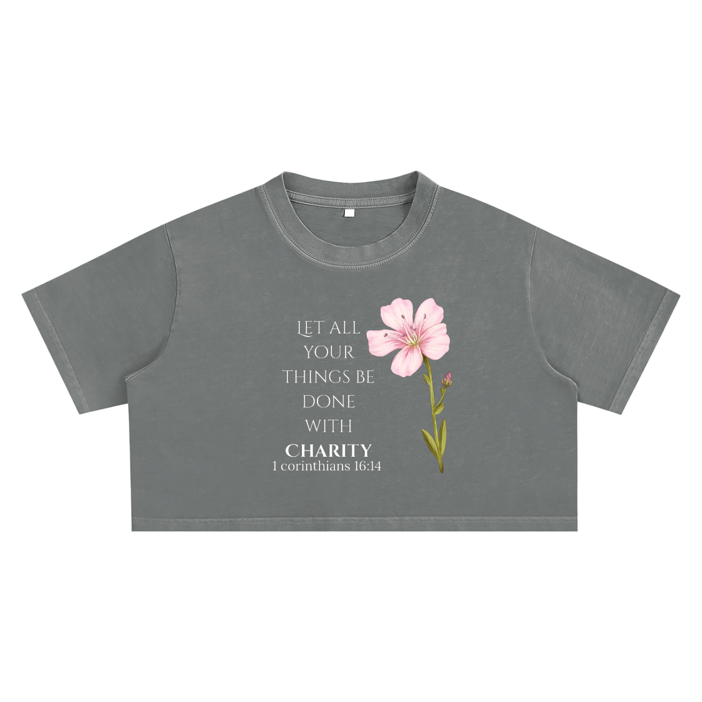 Women's Charity Crop Top (White Letters)