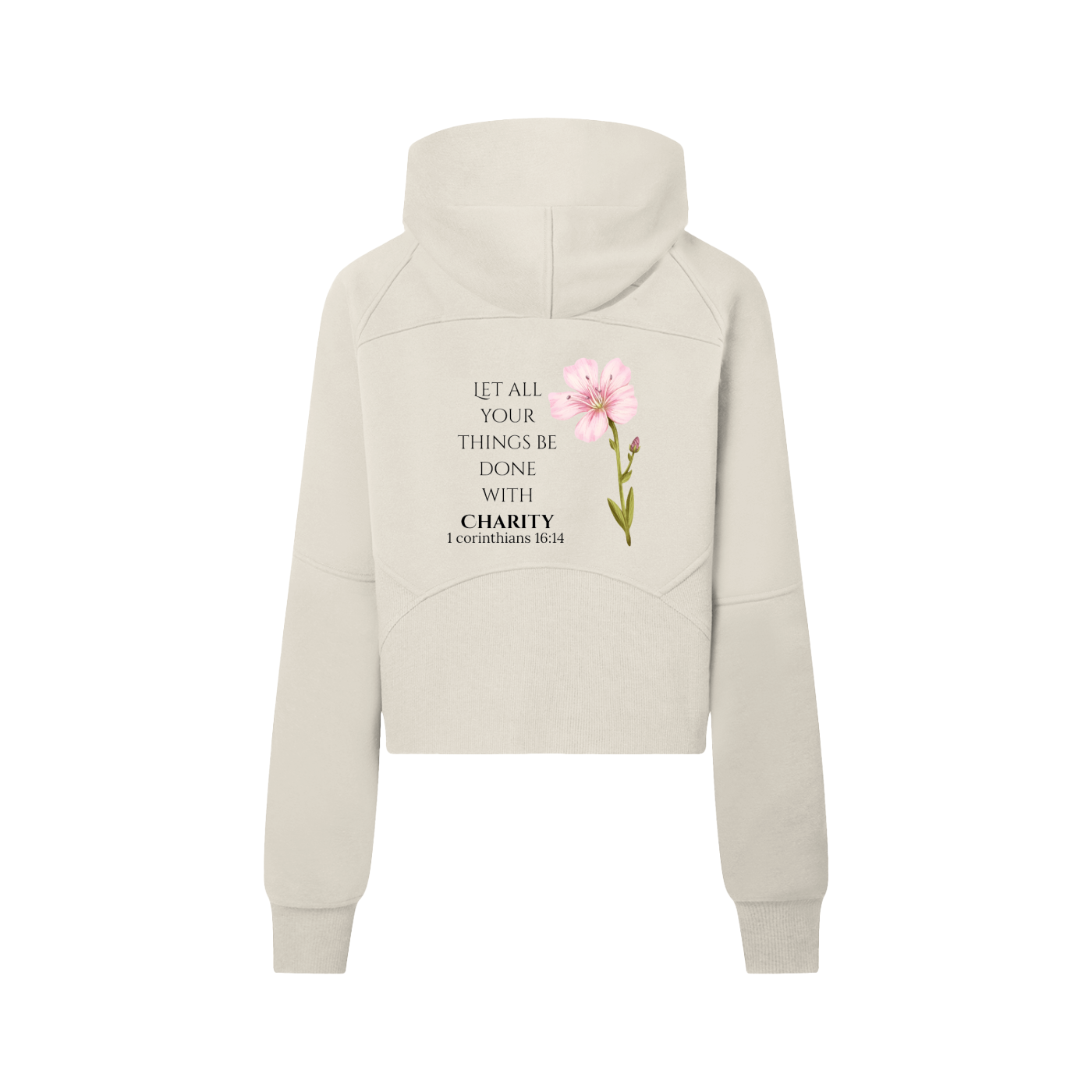 Women's Half-Zip Charity Hoodie (Black Letters)