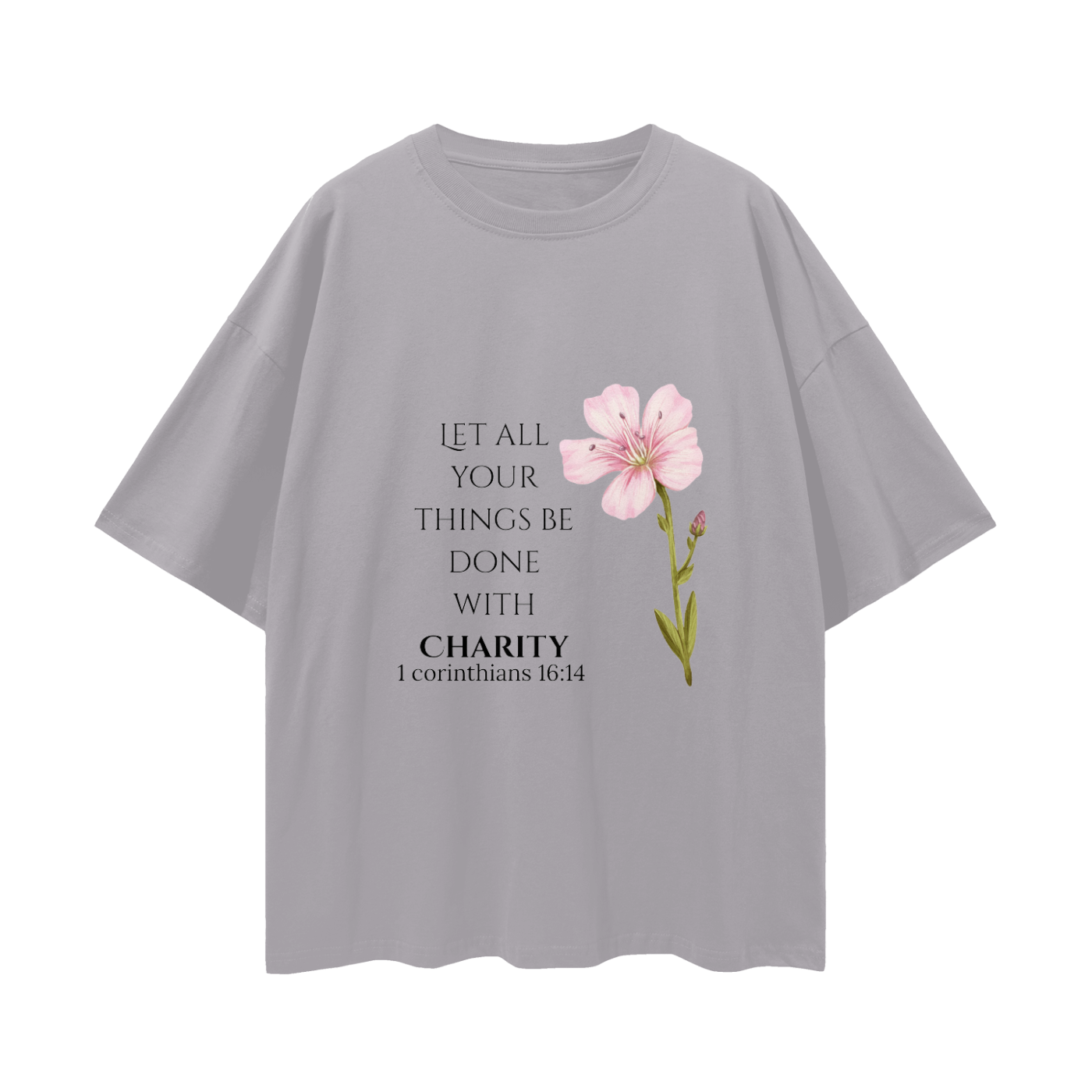 Women's Oversize Charity Tee (Black Letters)