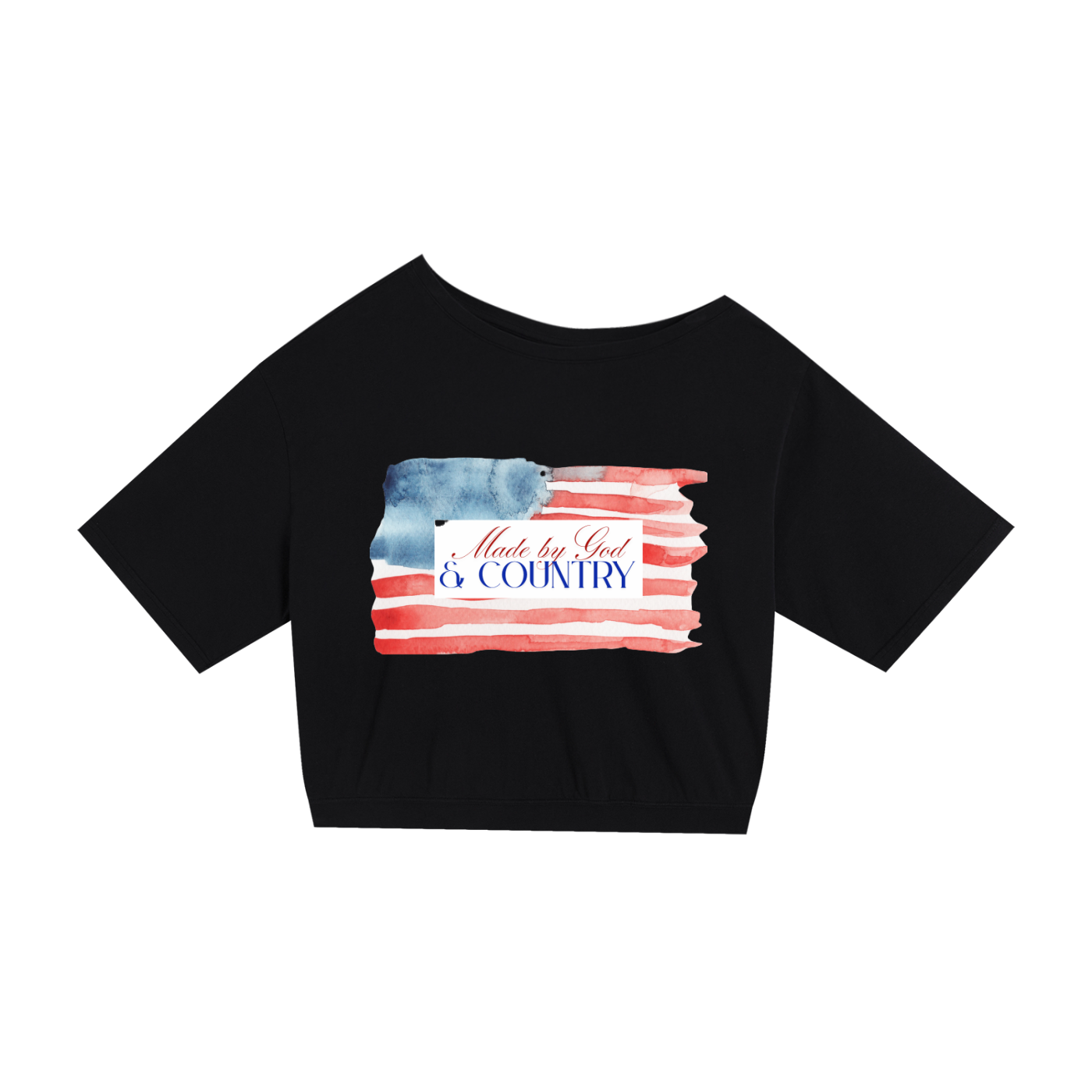 God and Country Asymmetric Shoulder T-Shirt