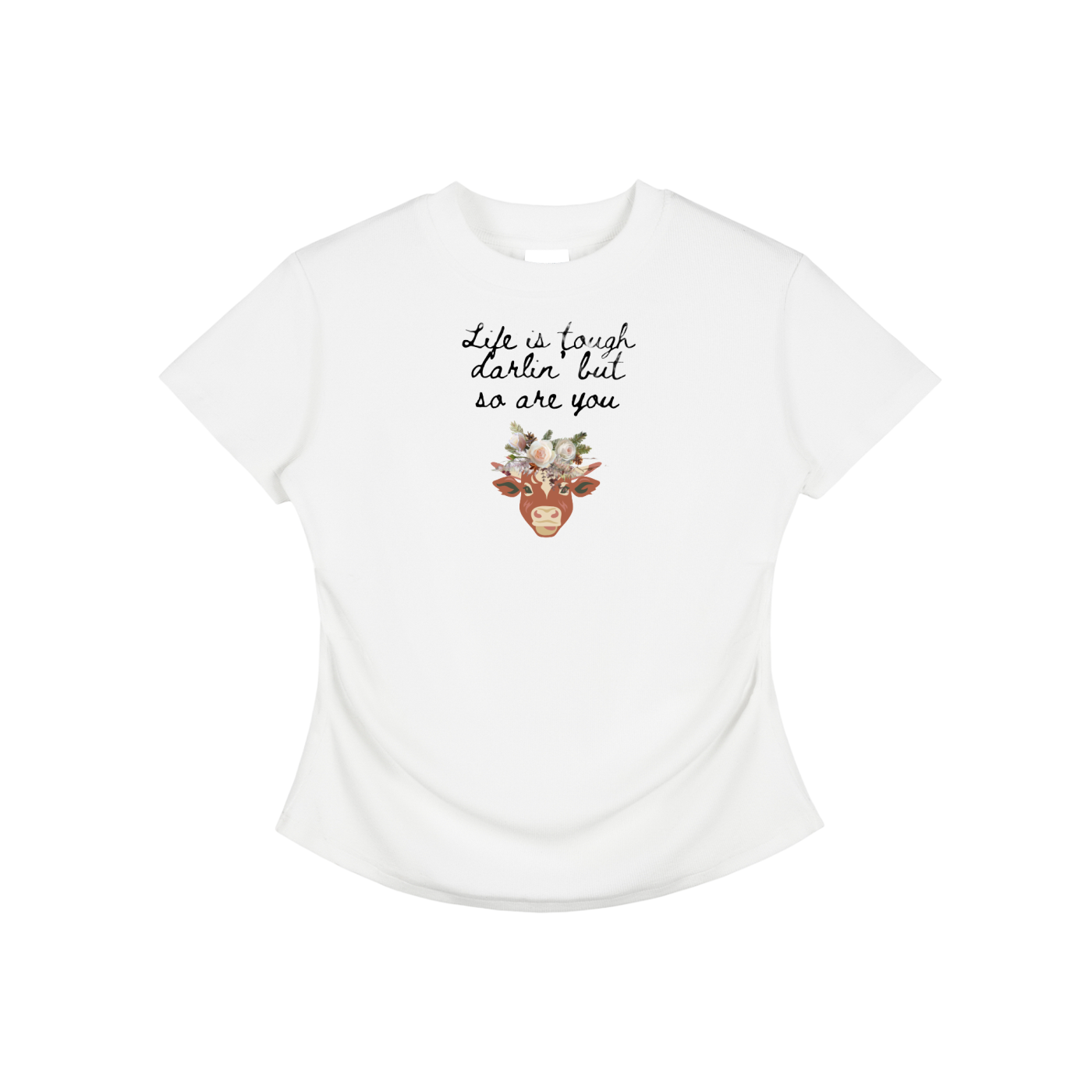 Vintaged-Wash Bodycon Cotton T-Shirt