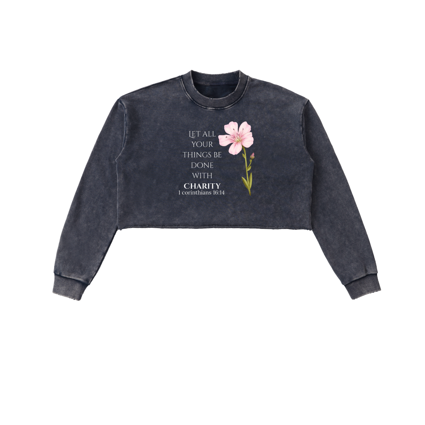 Women's Cropped Charity Sweatshirt (White Letters)