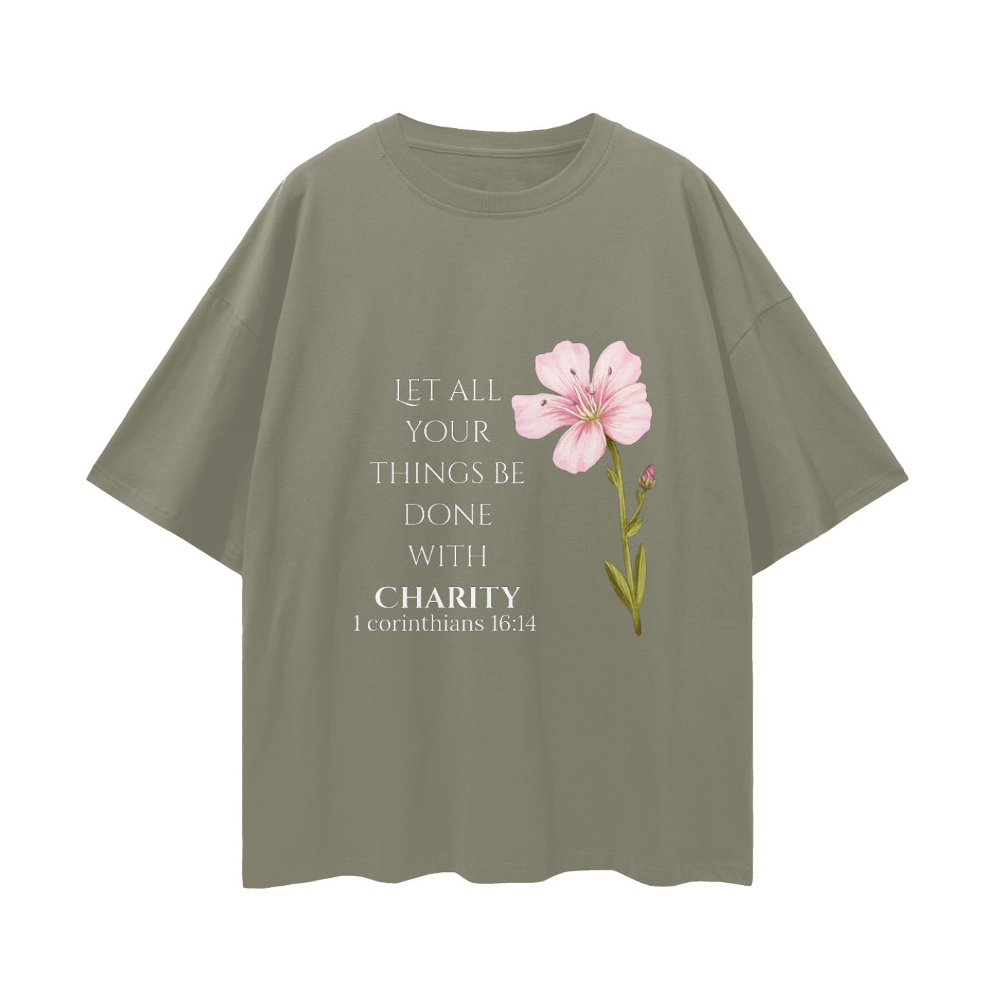 Women's Oversize Charity Tee (White Letters)