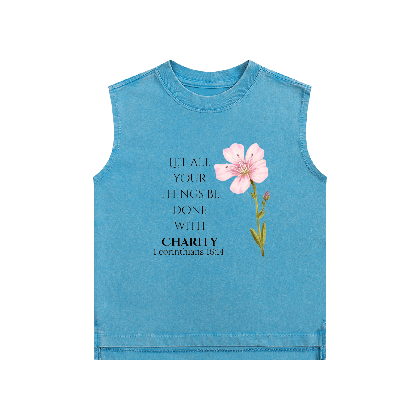Girls' Charity Tank Top (Black Letters)