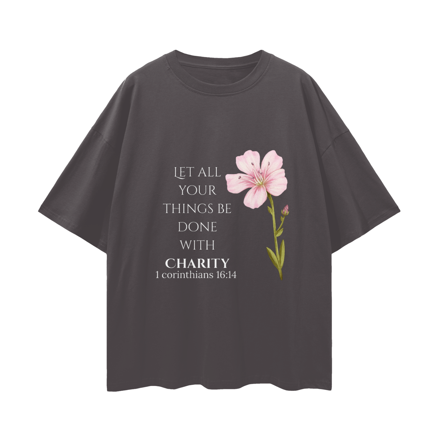 Women's Oversize Charity Tee (White Letters)