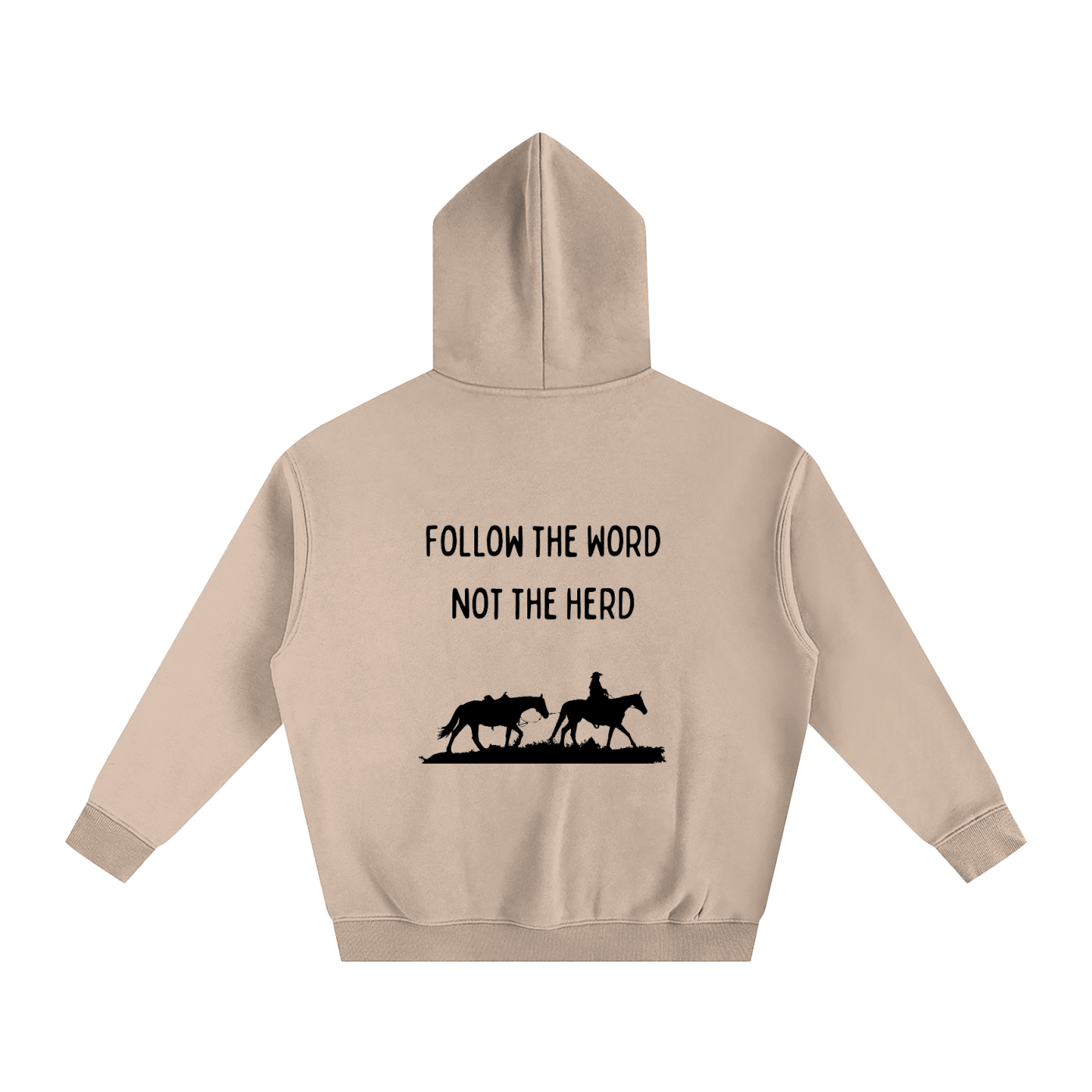 Unisex Oversize Follow the Word Hoodie (Black Letters)