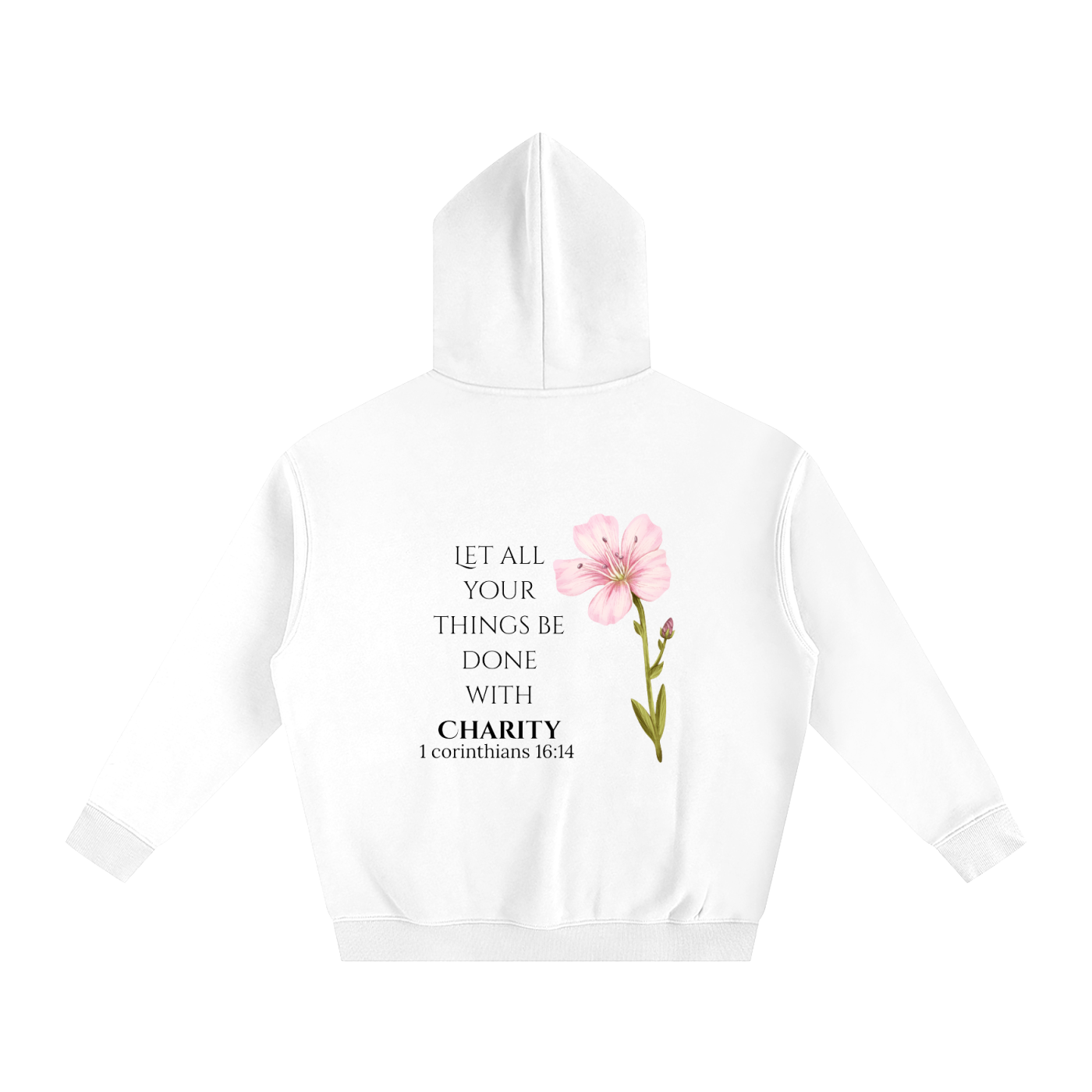 Women's Oversize Fleeced Charity Hoodie (Black Letters)